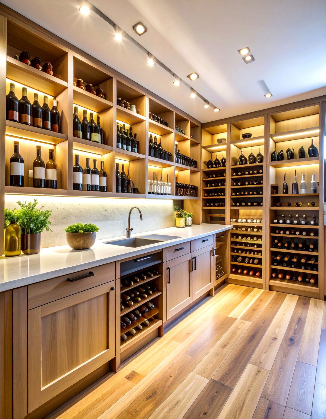 Luxury Kitchen Pantry with Wine Storage Integration - 20 Kitchen Pantry Ideas
