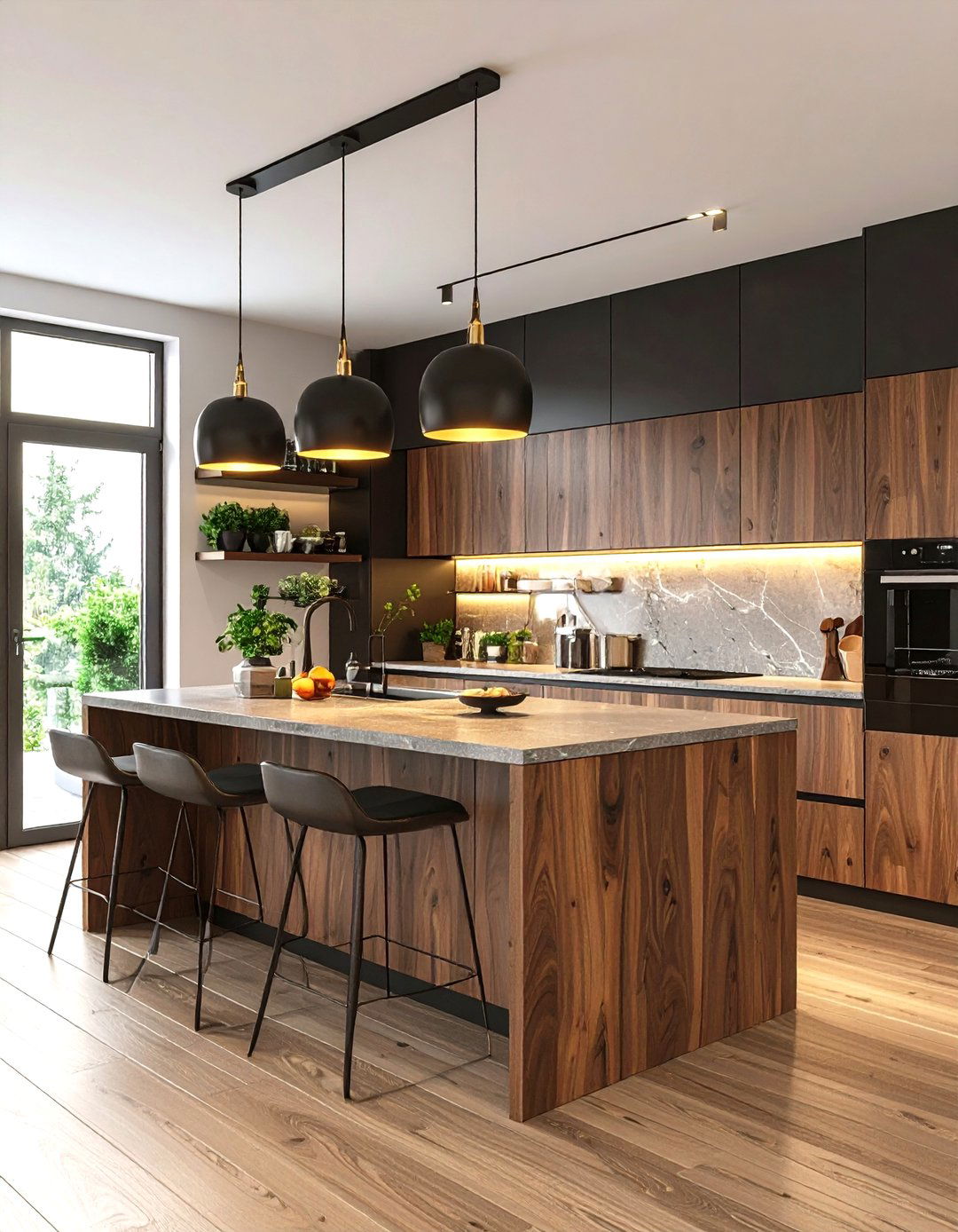 Luxury Kitchen with Dark Wood Sophistication - 20 Luxury Kitchen Ideas
