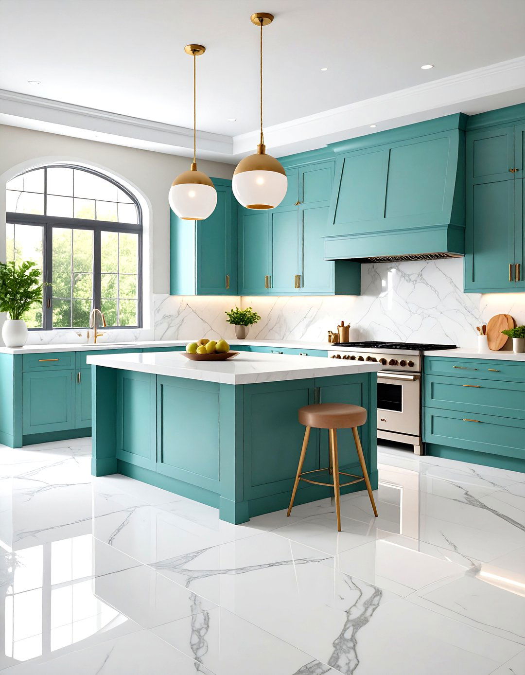 Luxury Kitchen with Large Format Tile Elegance - 20 Luxury Kitchen Ideas