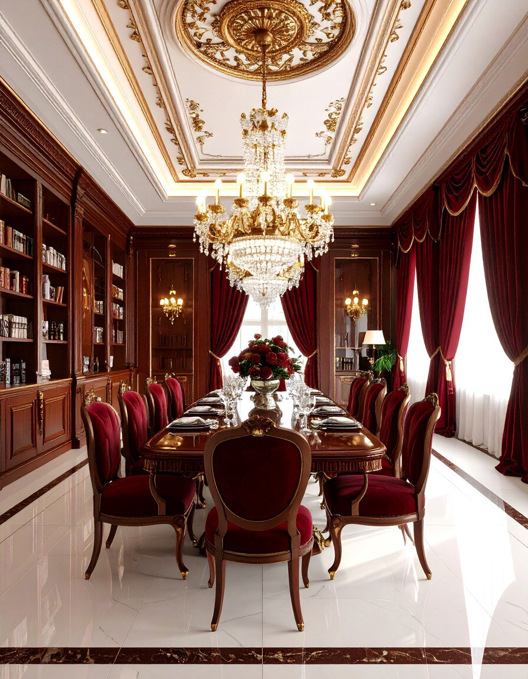 Luxury Library Dining Room Design - 20 Library Dining Room Combo Ideas