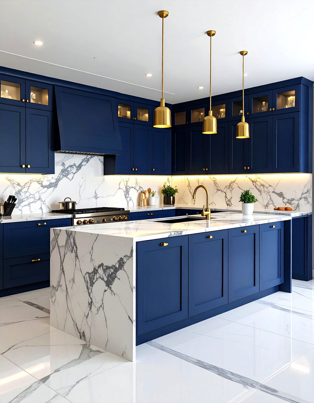 Luxury Marble One Wall Kitchen - 20 One Wall Kitchen Ideas