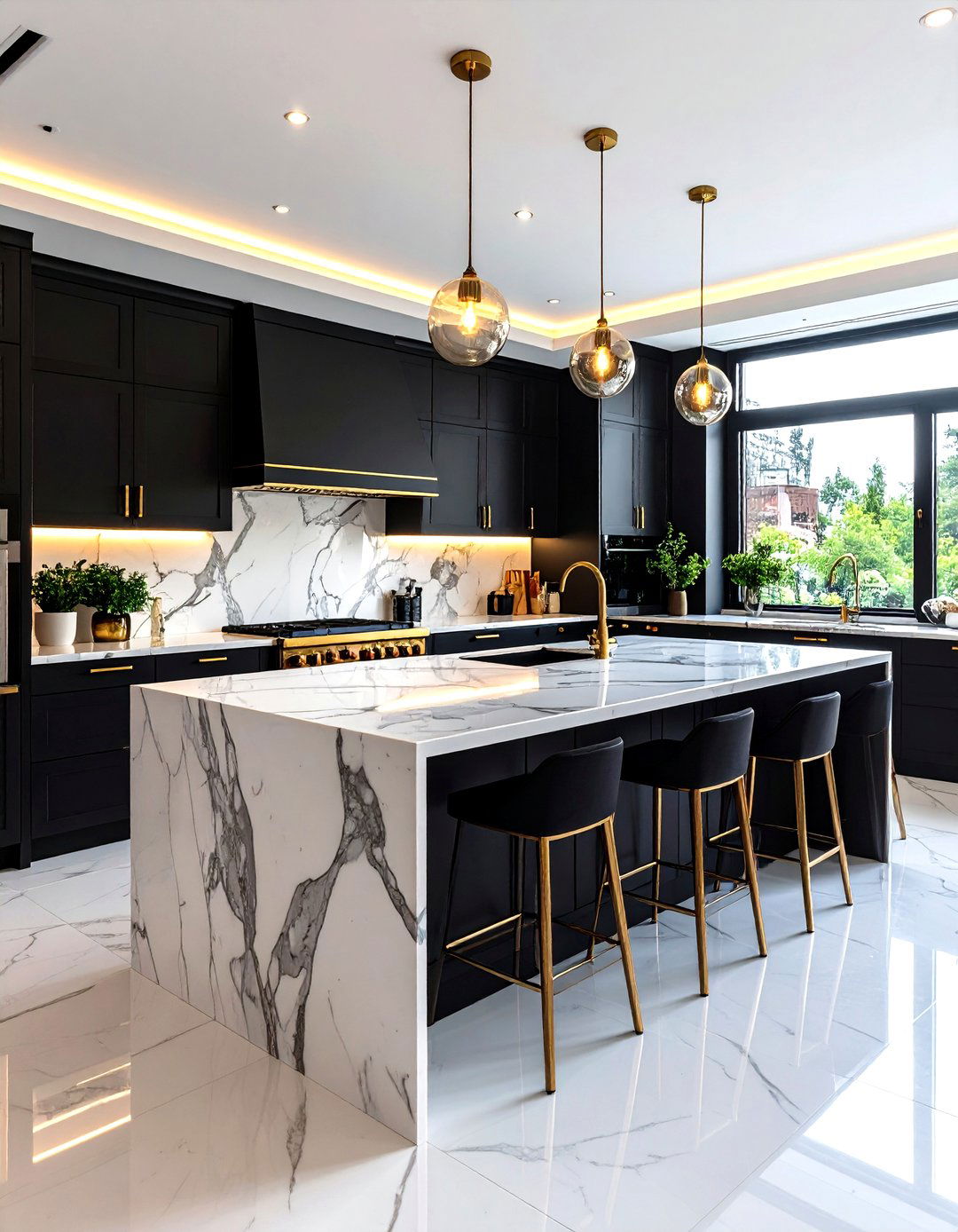 Luxury Marble Parallel Modular Kitchen Design with Premium Finishes - 20 Parallel Modular Kitchen Design Ideas