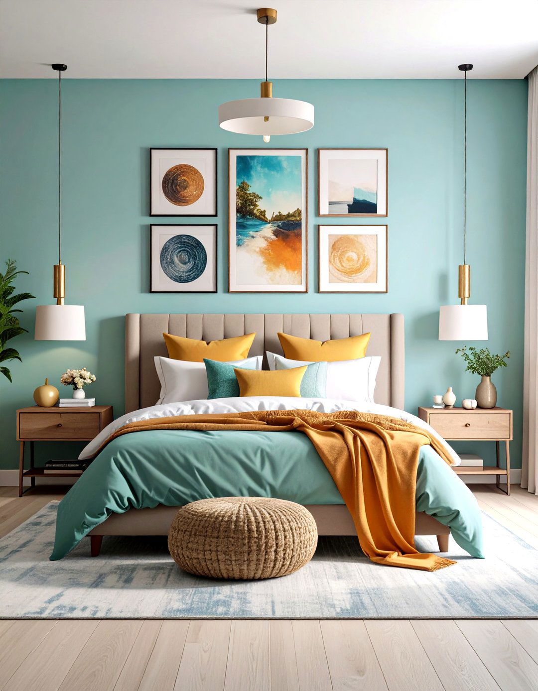 Luxury Modern Bedroom with Artistic Gallery Wall Focus - 20 luxury modern bedroom ideas