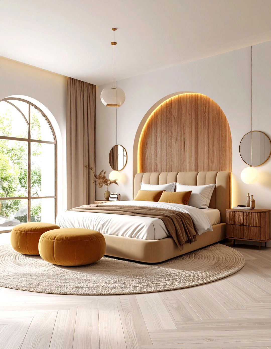 Luxury Modern Bedroom with Curved Architectural Elements - 20 luxury modern bedroom ideas