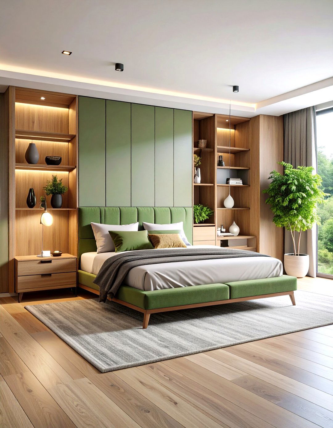 Luxury Modern Bedroom with Custom Built In Storage Solutions - 20 luxury modern bedroom ideas