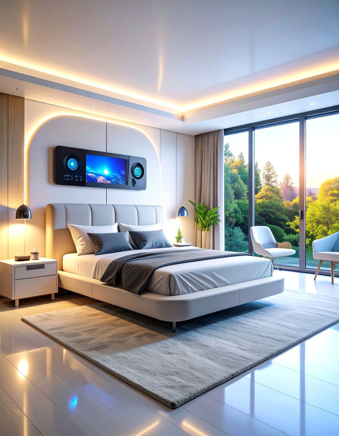 Luxury Modern Bedroom with Smart Technology Integration - 20 luxury modern bedroom ideas