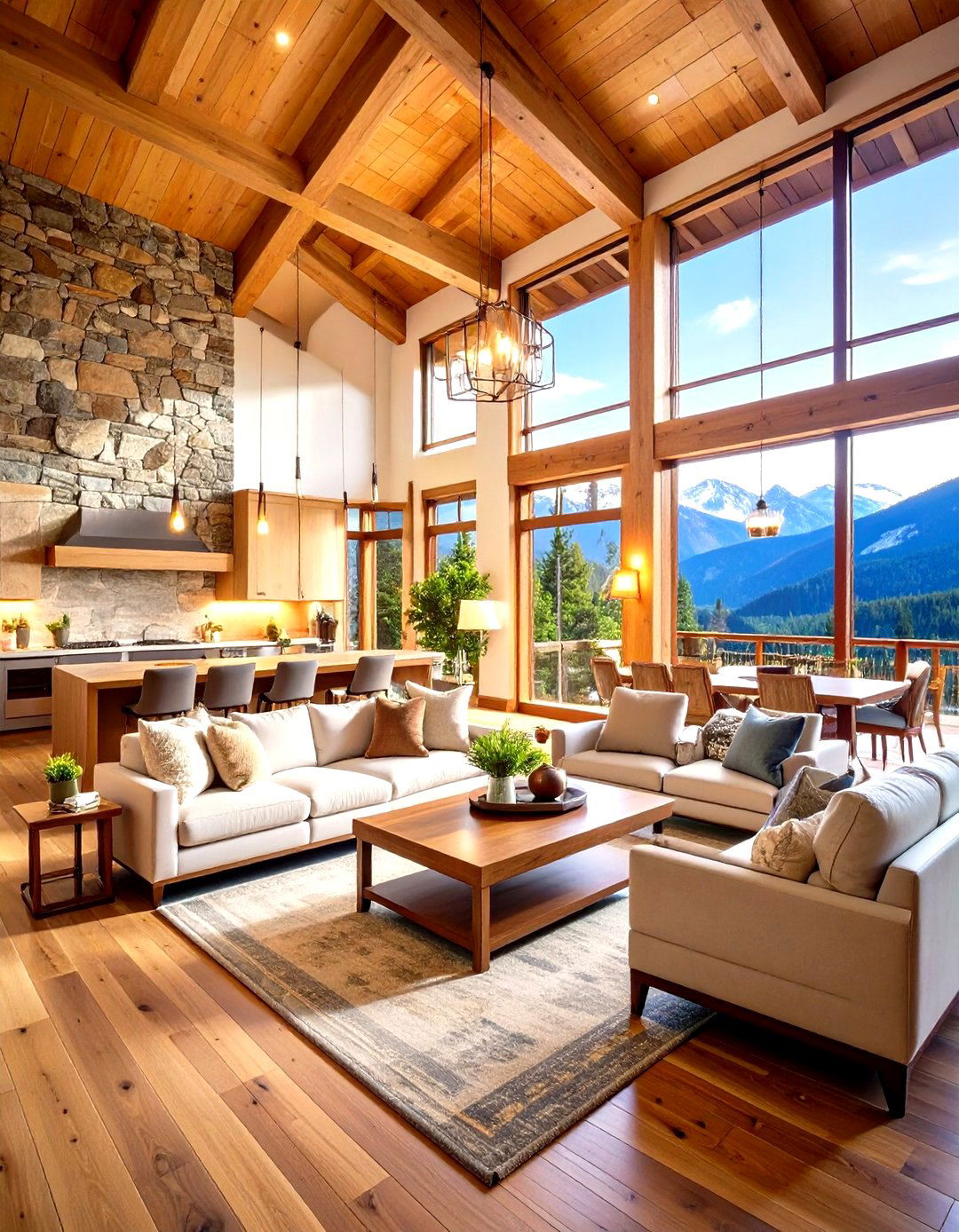 Luxury Mountain Log Cabin Retreat - 20 Log Cabin Interior Design Ideas