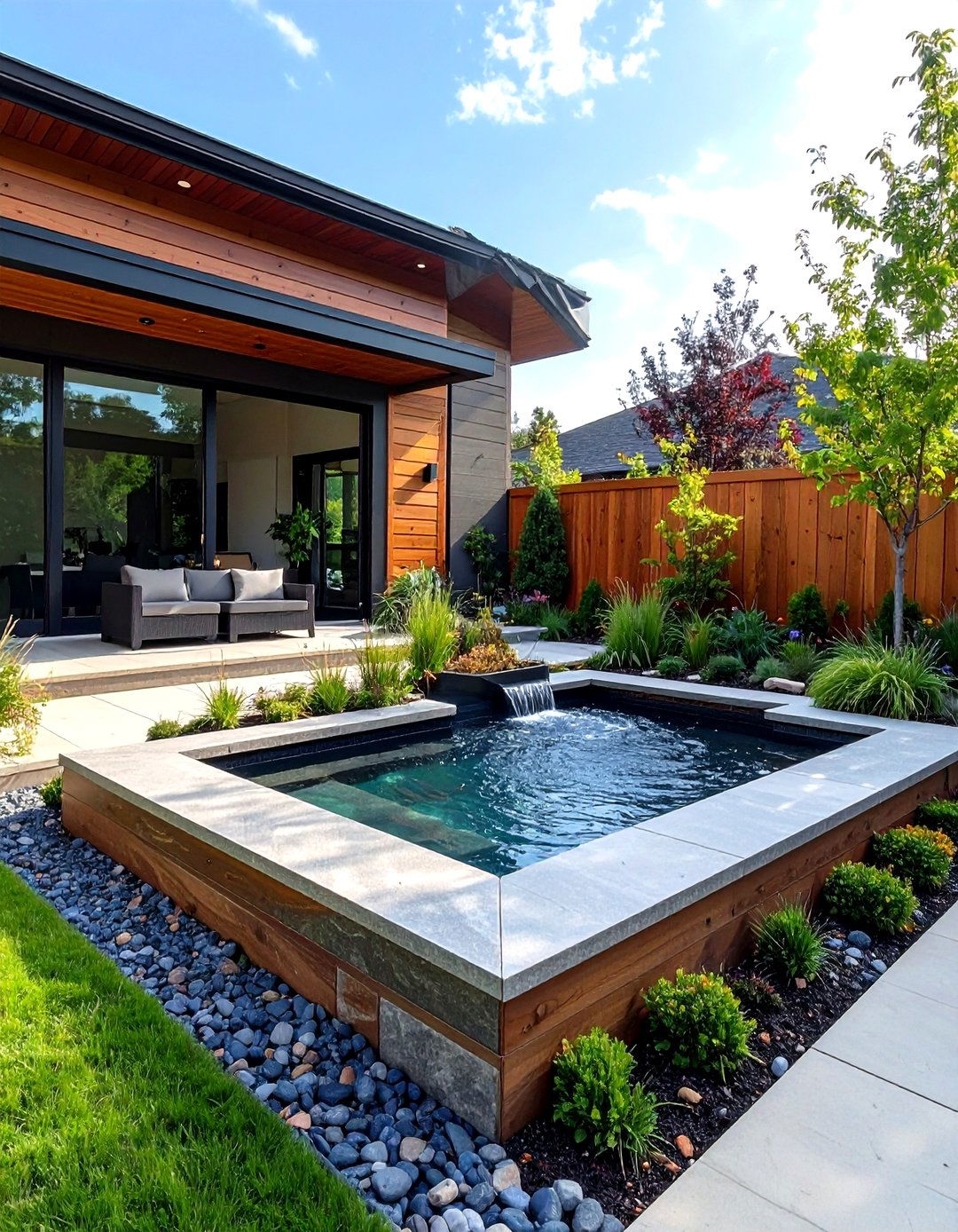Luxury Raised Garden Pond with Premium Materials and Custom Features - 20 Raised Garden Pond Ideas