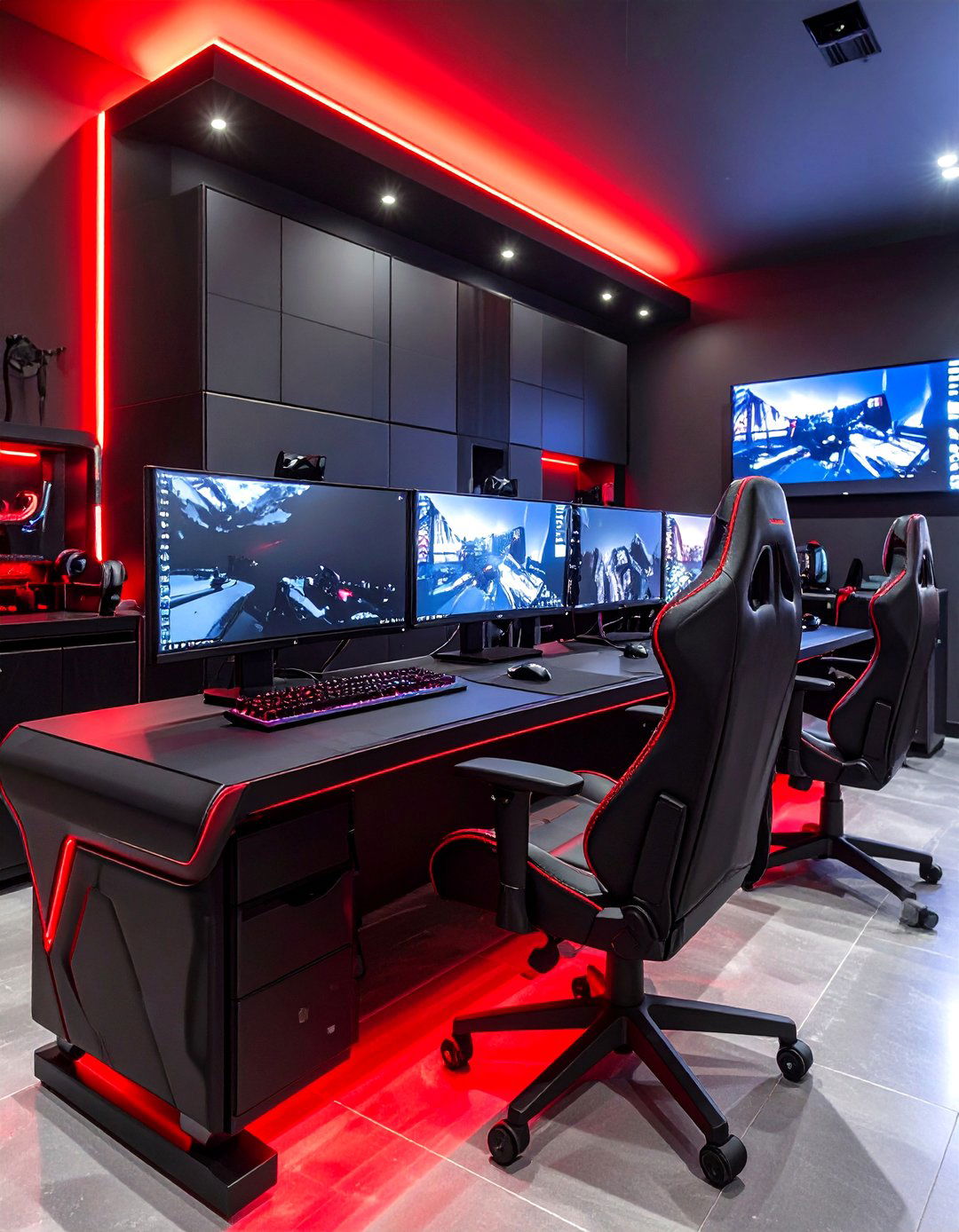 Luxury Red and Black Gaming Setup - 20 Red and Black Gaming Setup Ideas