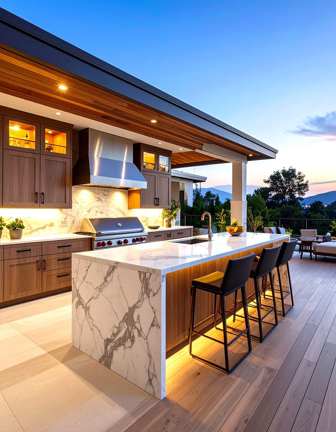 Luxury Resort Style Outdoor Kitchen on Deck - 20 Outdoor Kitchen on Deck