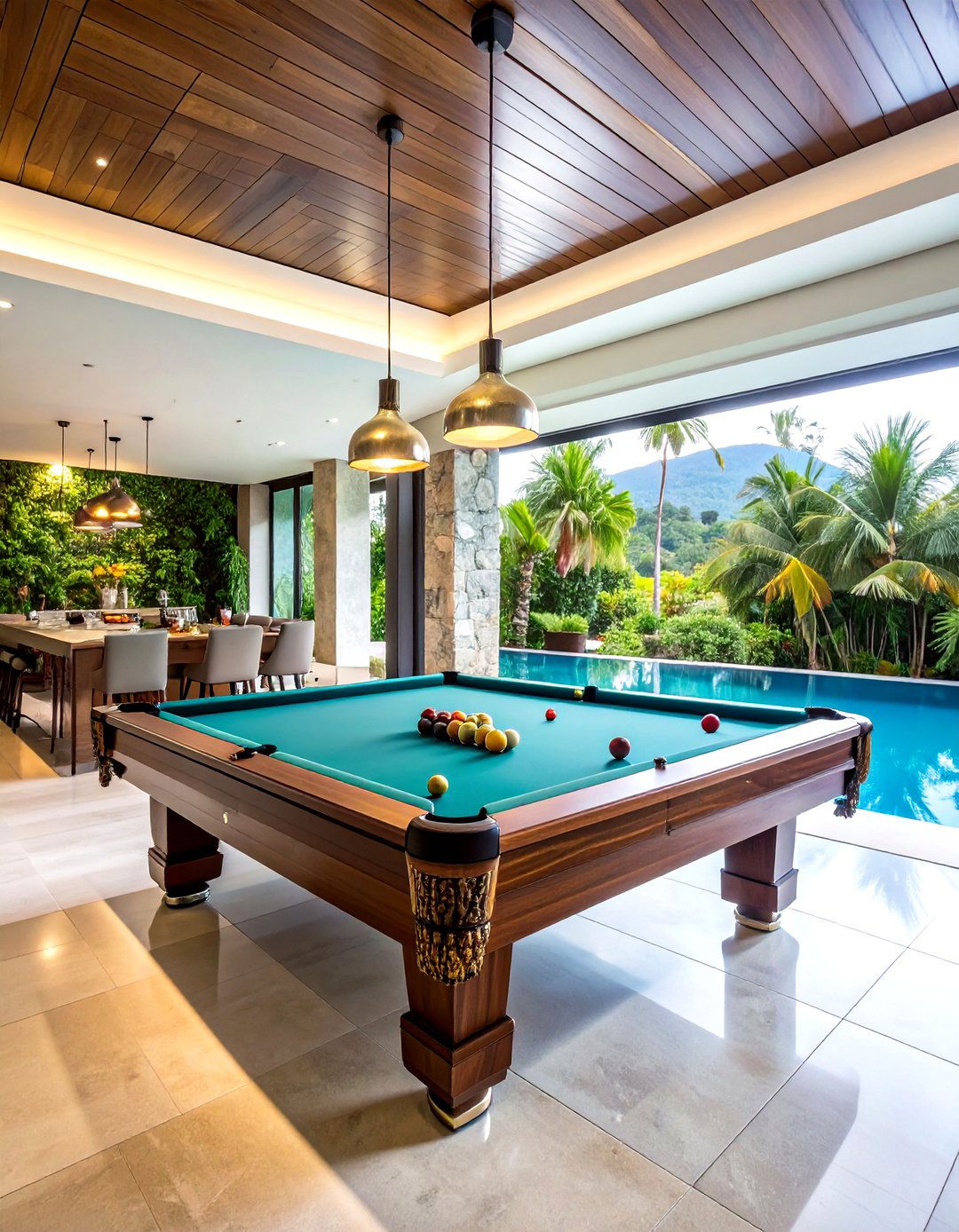 Luxury Resort Style Pool Table Room - 20 Pool Table Room Ideas