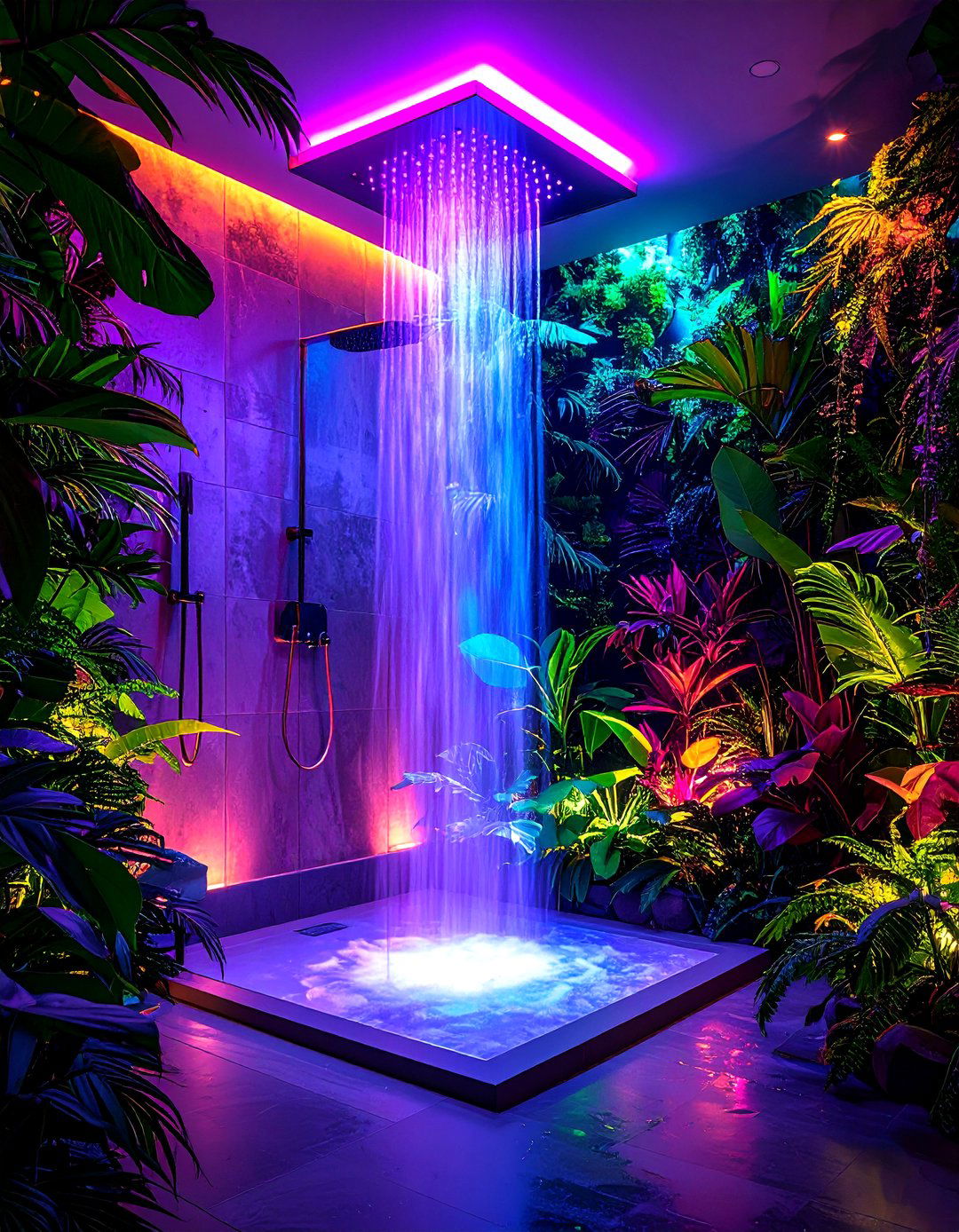 Luxury Shower with Chromotherapy Color Healing Design - 20 Luxury Shower Ideas