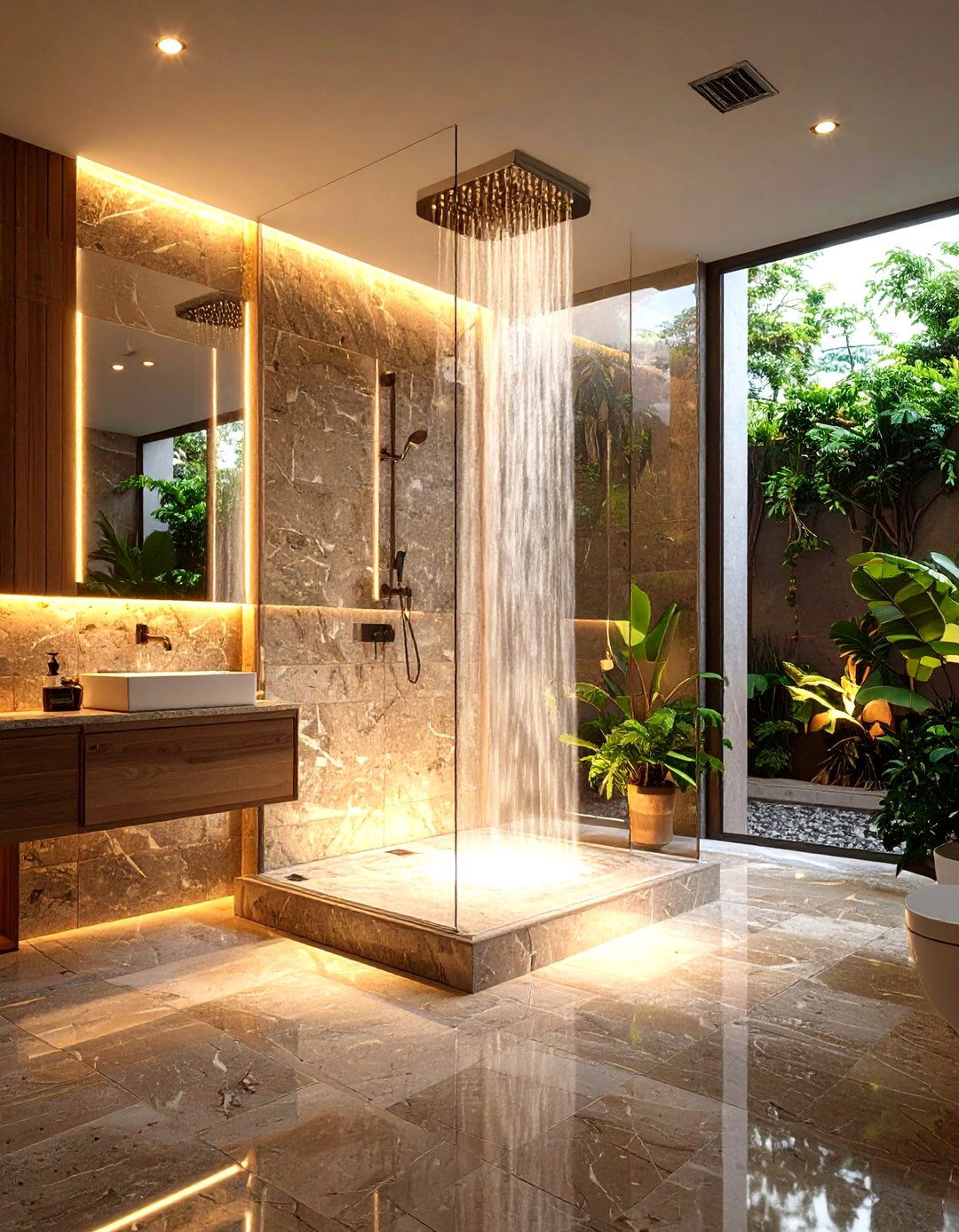 Luxury Shower with Granite Stone Strength Design - 20 Luxury Shower Ideas
