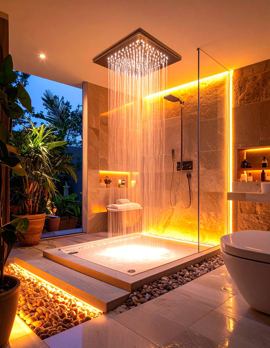 Luxury Shower with Heated Floor Comfort System - 20 Luxury Shower Ideas