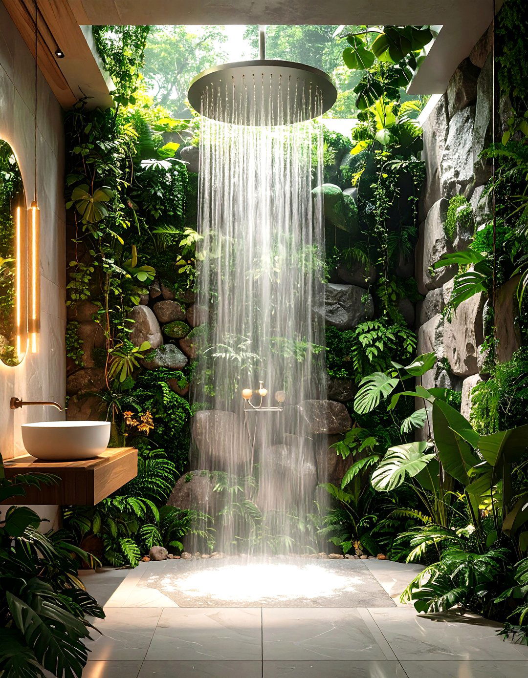 Luxury Shower with Rainfall Forest Canopy Experience - 20 Luxury Shower Ideas