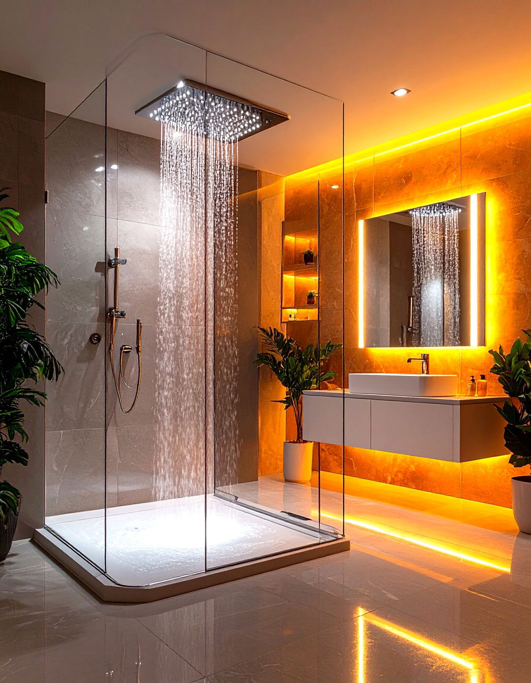 Luxury Shower with Smart Mirror Technology Integration - 20 Luxury Shower Ideas