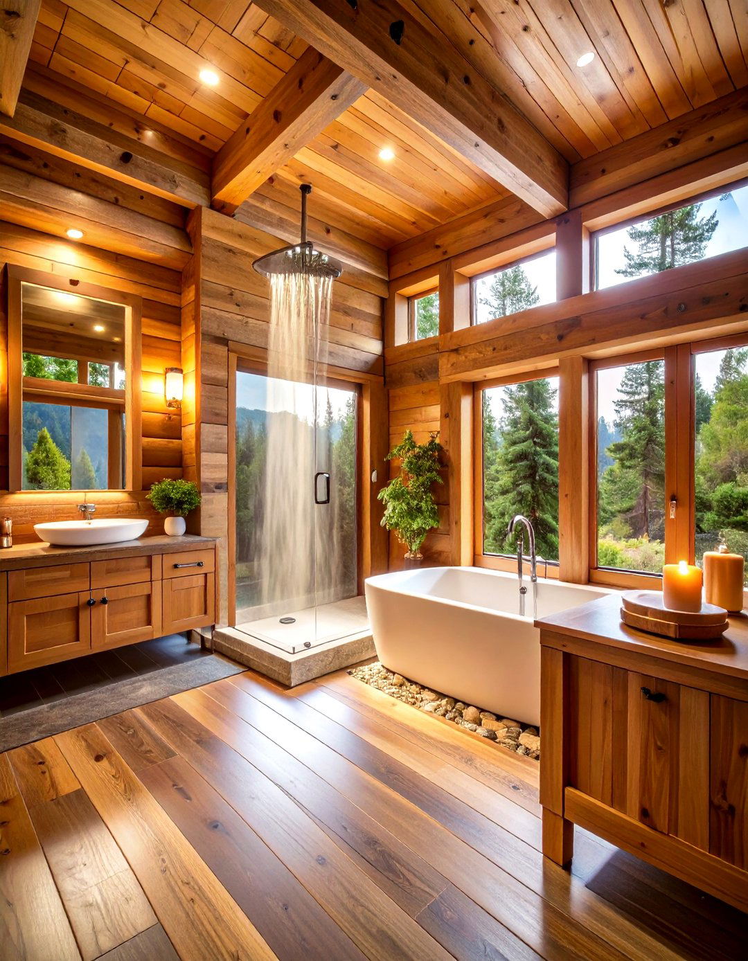 Luxury Spa Log Cabin Bathroom - 20 Log Cabin Bathroom Ideas