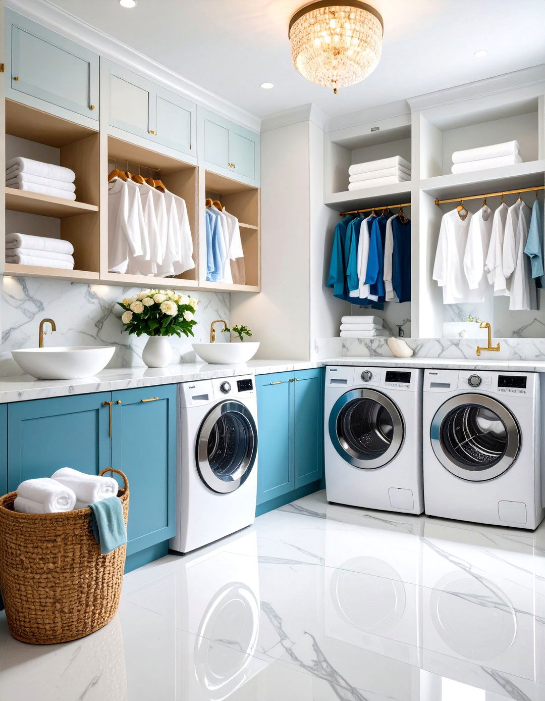 Luxury Spa Style Laundry Closet with Premium Materials - 20 Laundry Closet Ideas