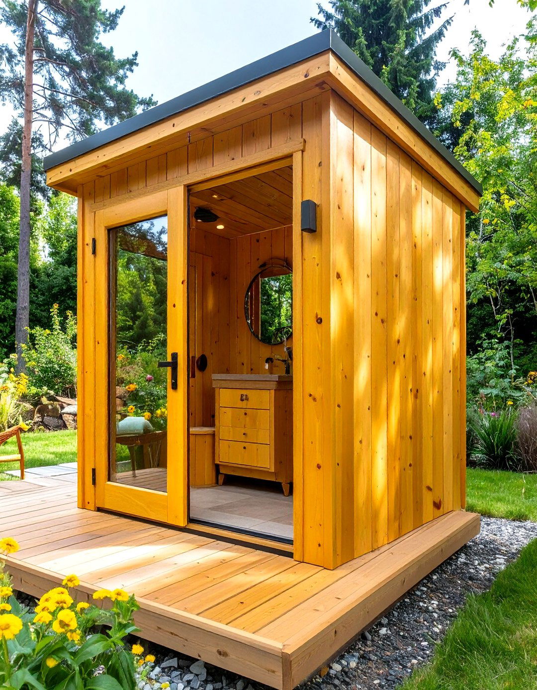Luxury Spa Style Outhouse Design - 20 Outhouse Design Ideas