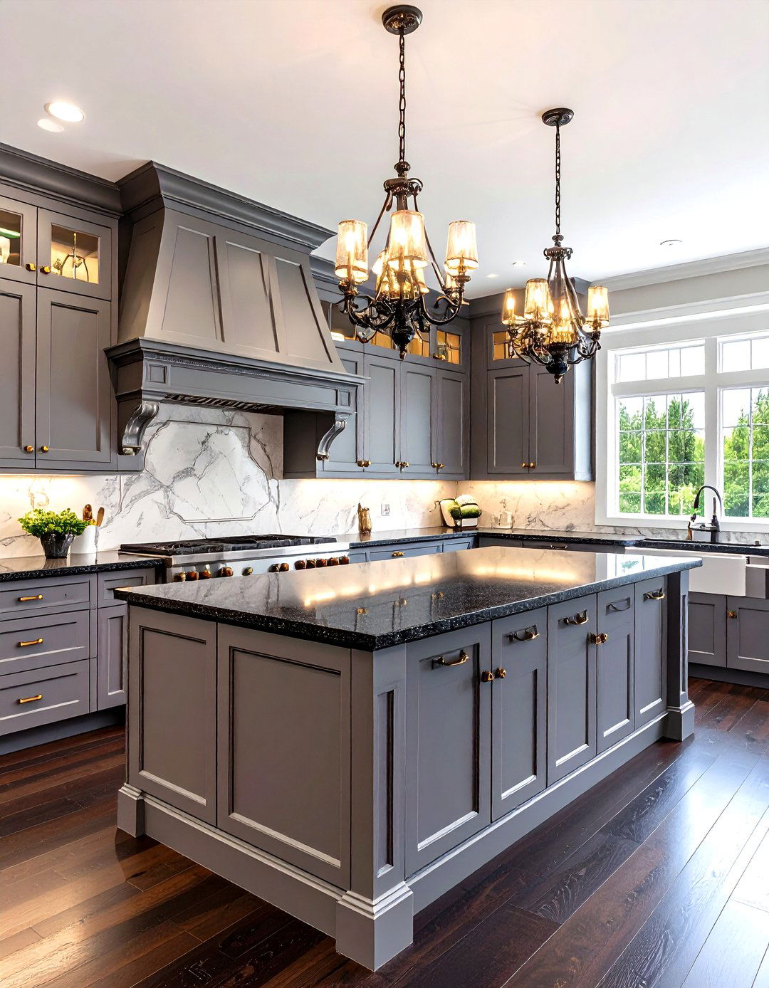 Luxury Traditional Gray Cabinets and Black Countertops Kitchen - 20 Kitchen With Gray Cabinets And Black Countertops Ideas