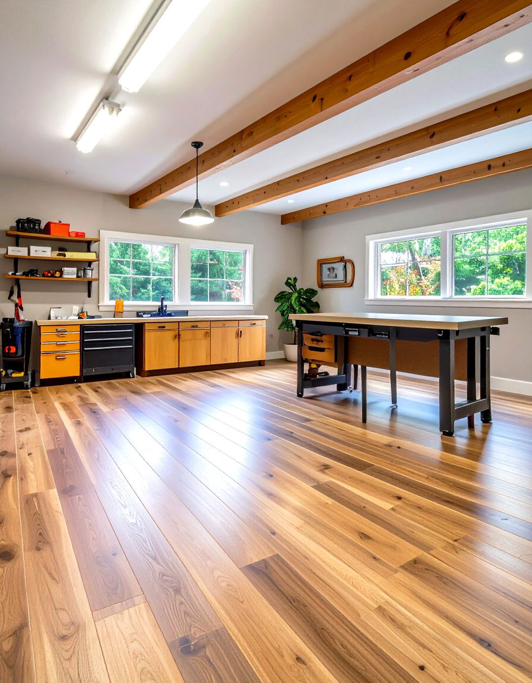 Luxury Vinyl Garage Flooring for a Residential Feel - 20 Garage Flooring Ideas