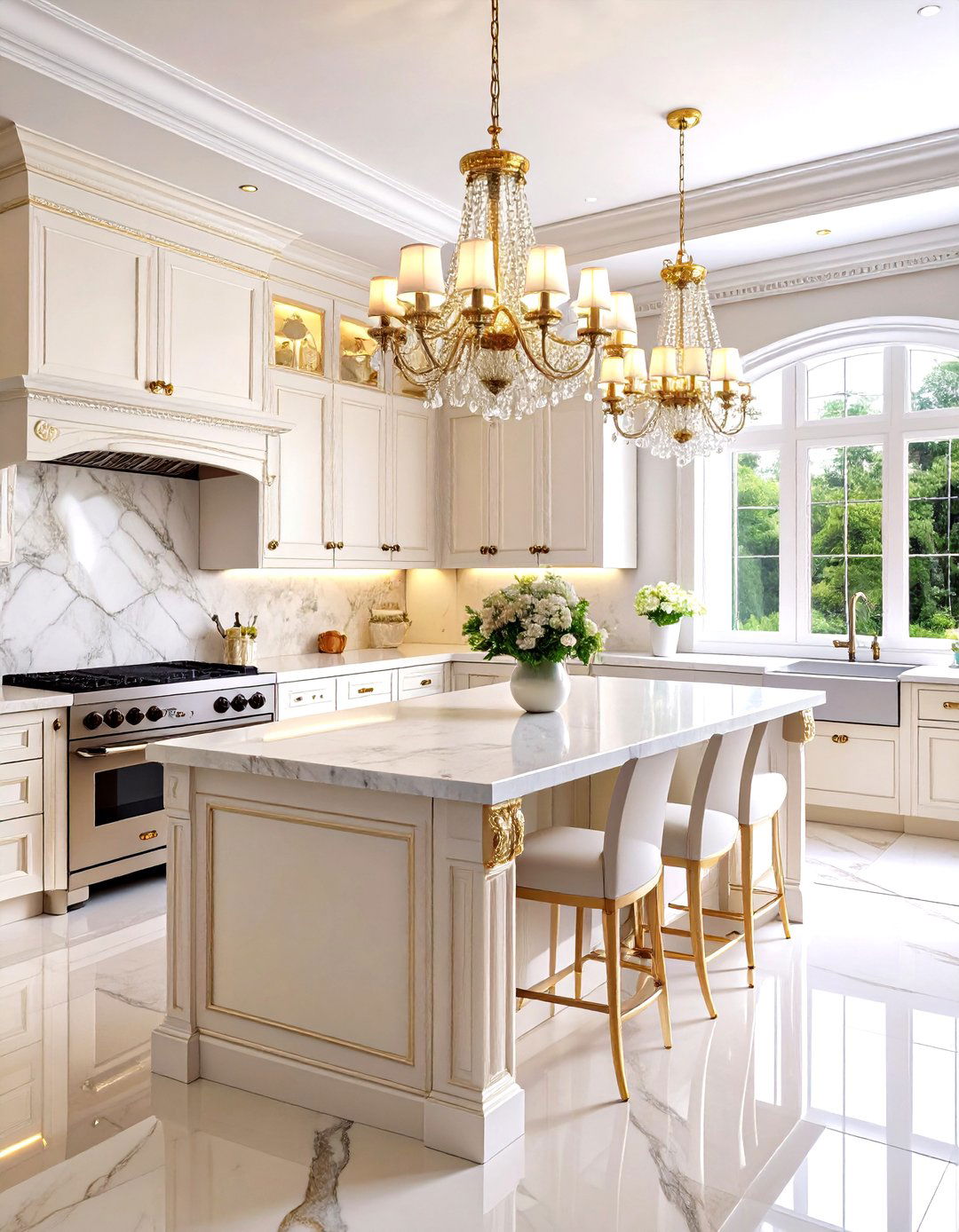 Luxury White Kitchen with Stainless Steel Appliances - 20 White Kitchen with Stainless Steel Appliances Ideas