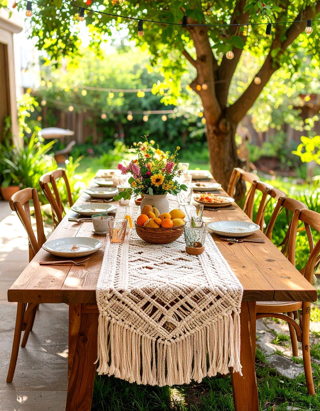 Macrame Boho Runner - 20 Table Runner Ideas