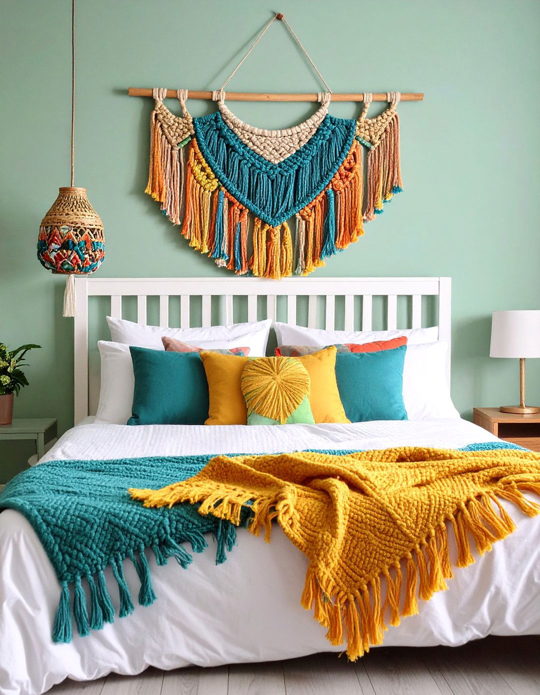 Macrame Hanging Bedroom Wall Decor - 20 Bedroom Wall Decor Ideas