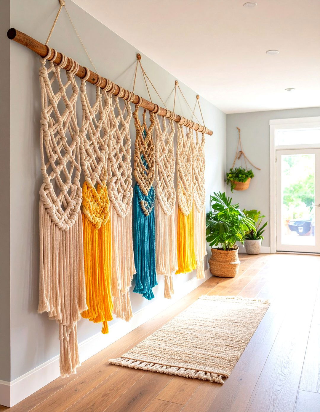 Macrame Statement Wall Hanging - 20 Boho Hallway Ideas
