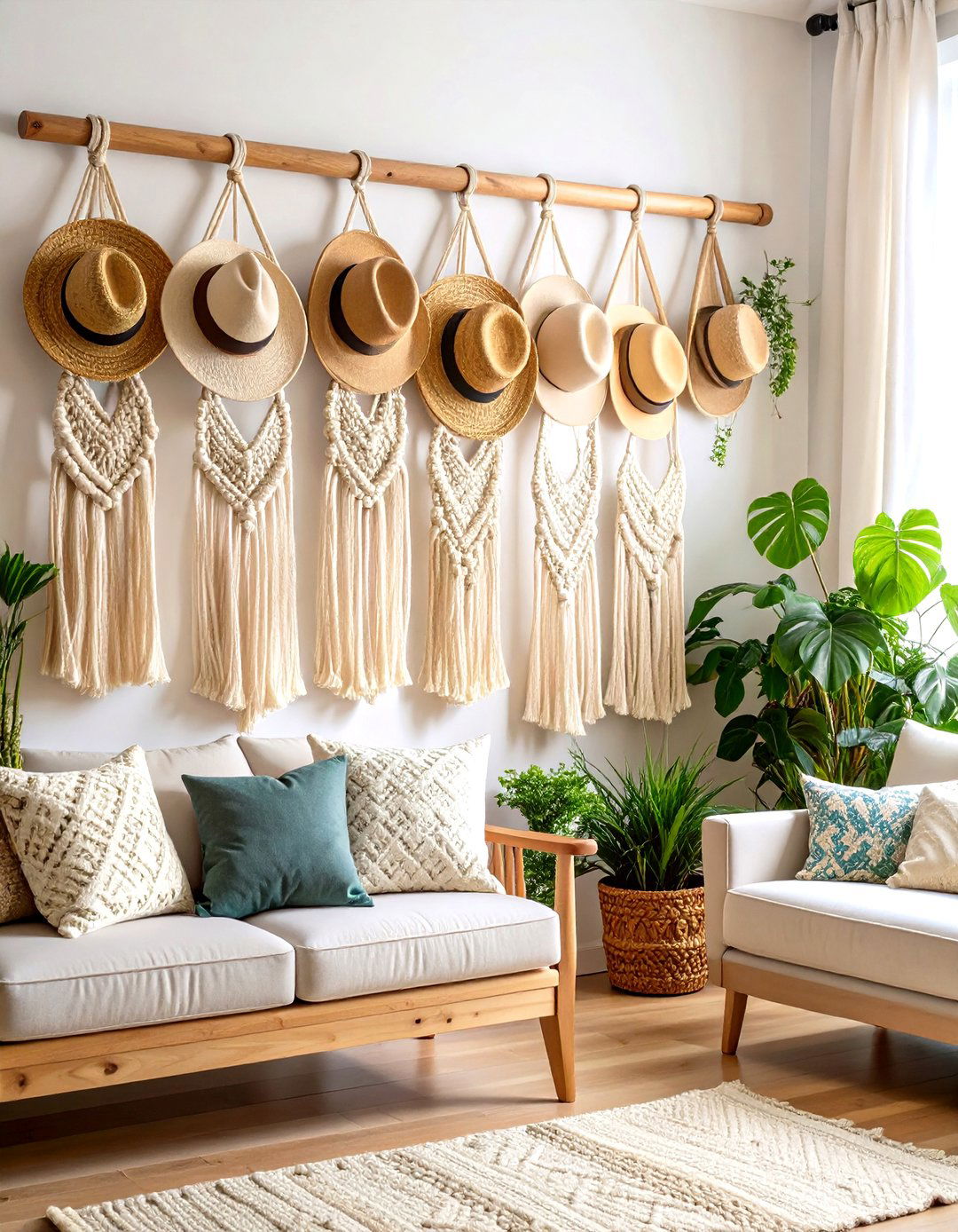 Macrame Wall Hat Rack - 20 Hat Rack Ideas