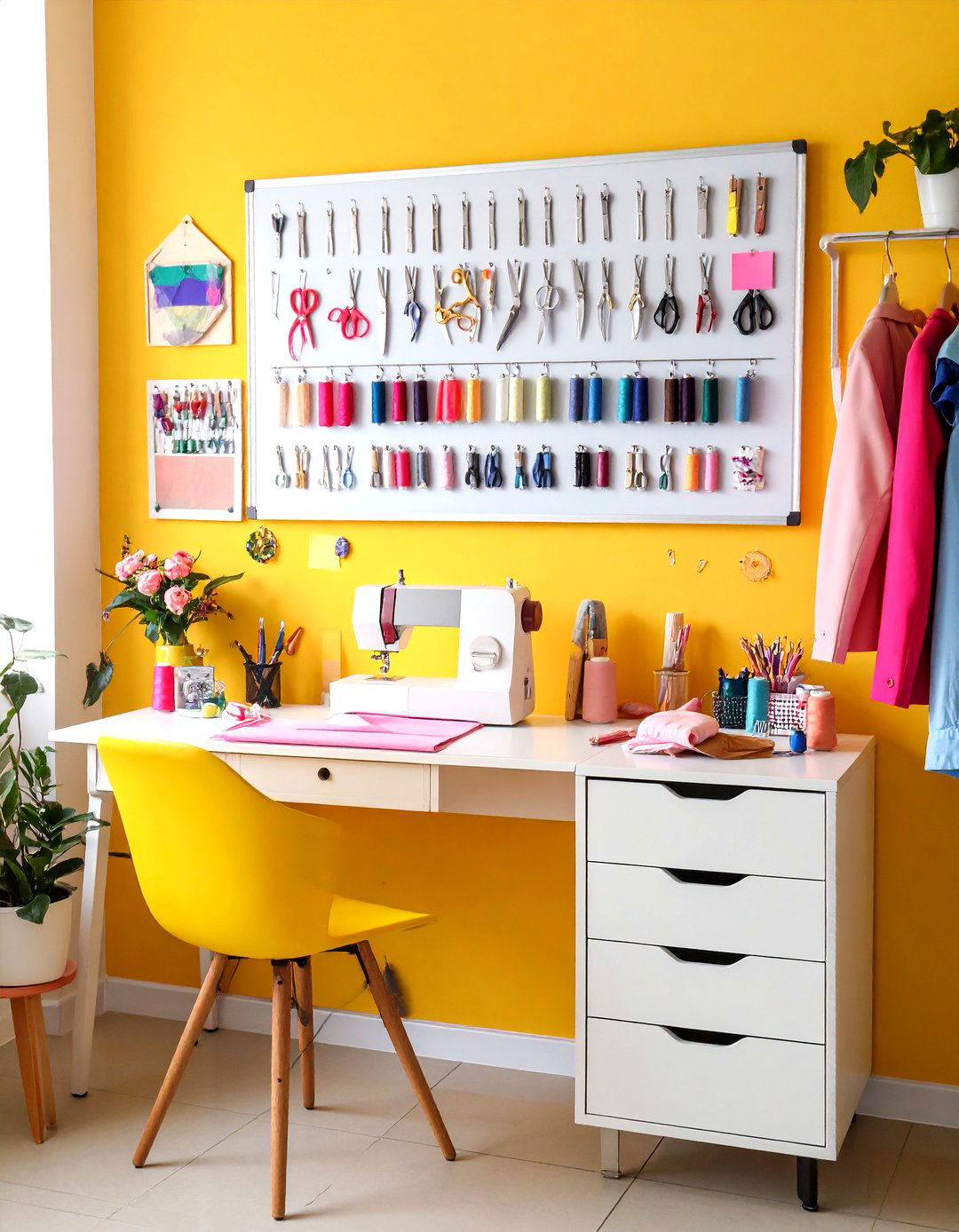 Magnetic Boards and Racks - 20 Sewing Room Ideas