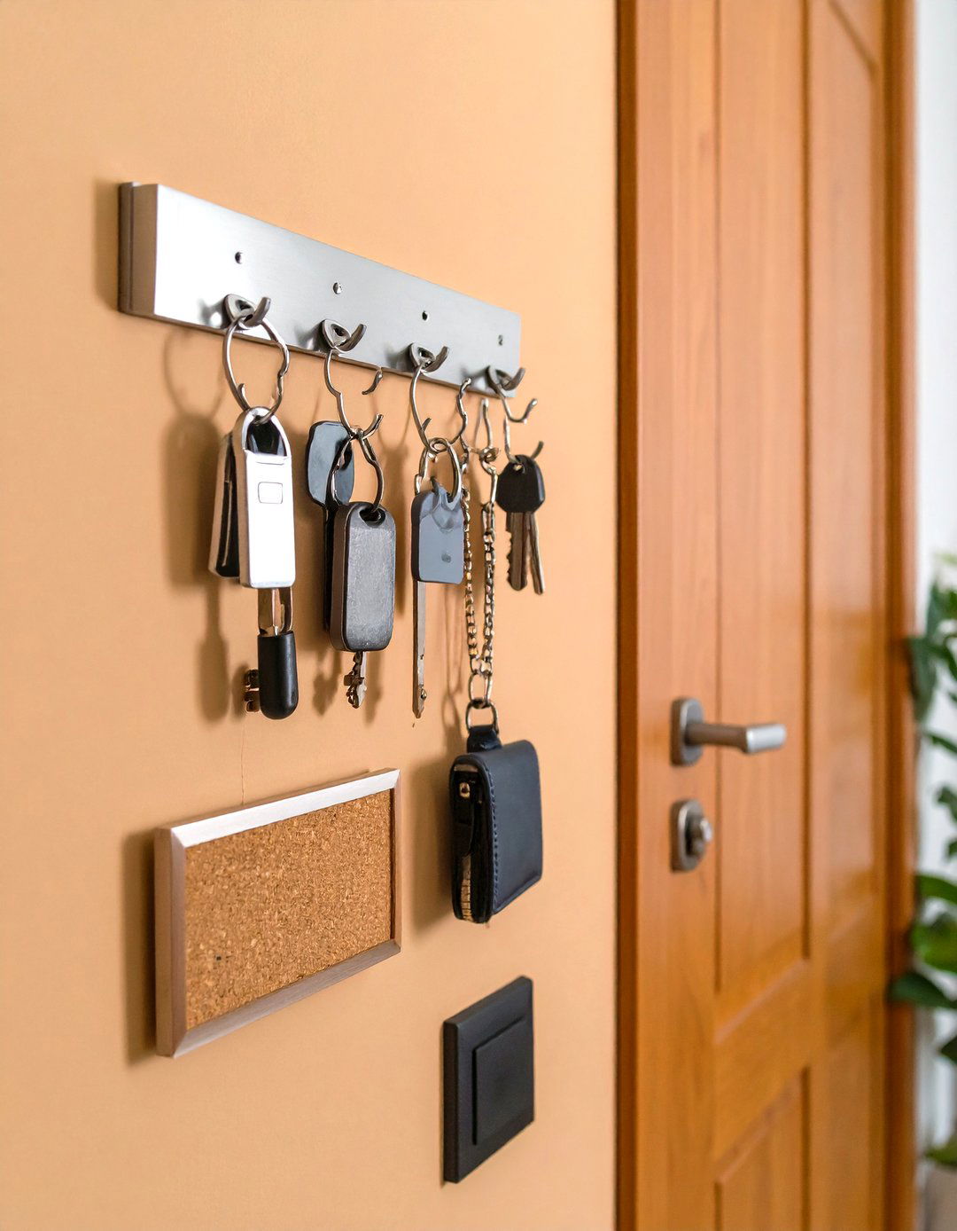 Magnetic Hallway Strip for Keys and Gadgets - 20 Hallway Storage Ideas