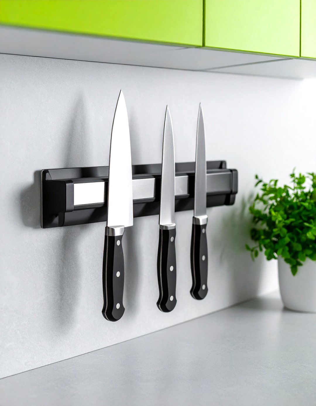 Magnetic Knife Rack on the Wall - 20 Small Kitchen Storage Ideas