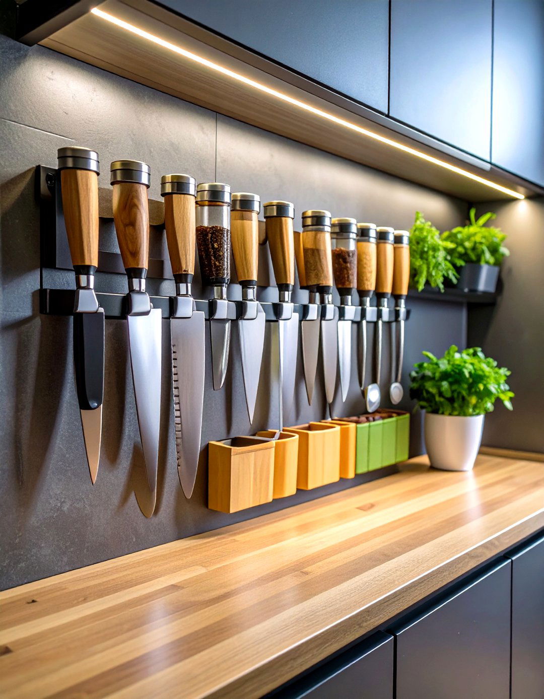 Magnetic Knife Strip Style Rack - 20 Spice Rack Ideas
