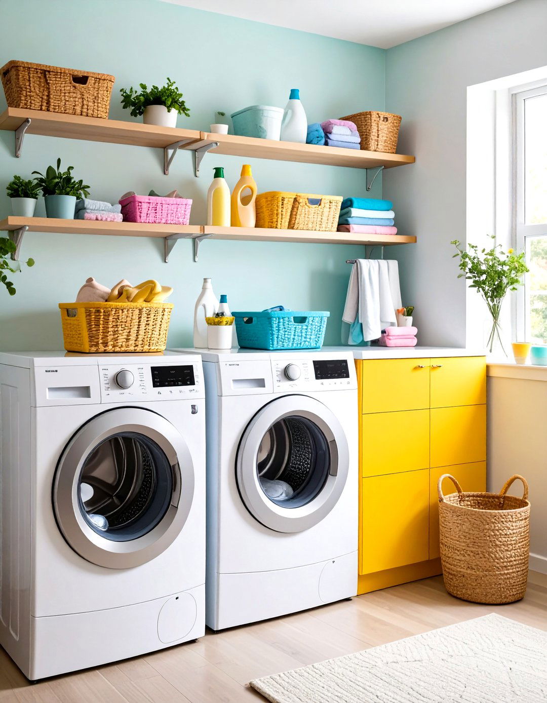 Magnetic Laundry Detergent Storage Organizer Setup - 20 Laundry Detergent Storage Ideas