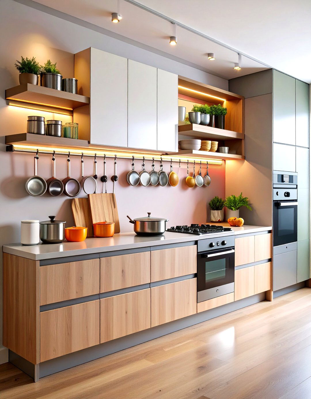 Magnetic Pots and Pans Storage System - 20 Pots and Pans Storage Ideas