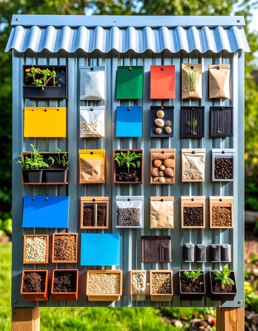 Magnetic Seed Packet Board - 20 Garden Sign Ideas
