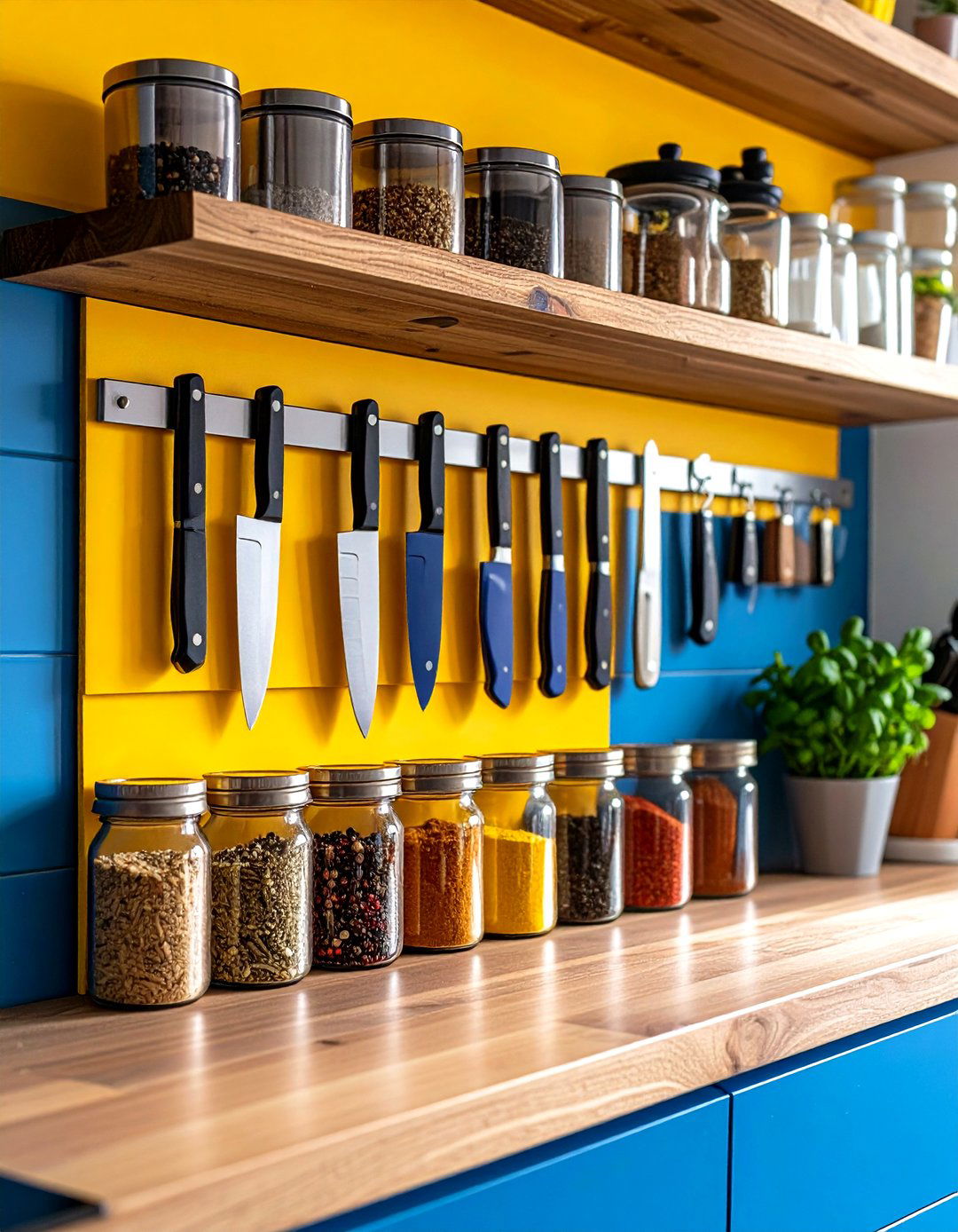 Magnetic Strips in Kitchen - 20 Tiny House Storage Ideas