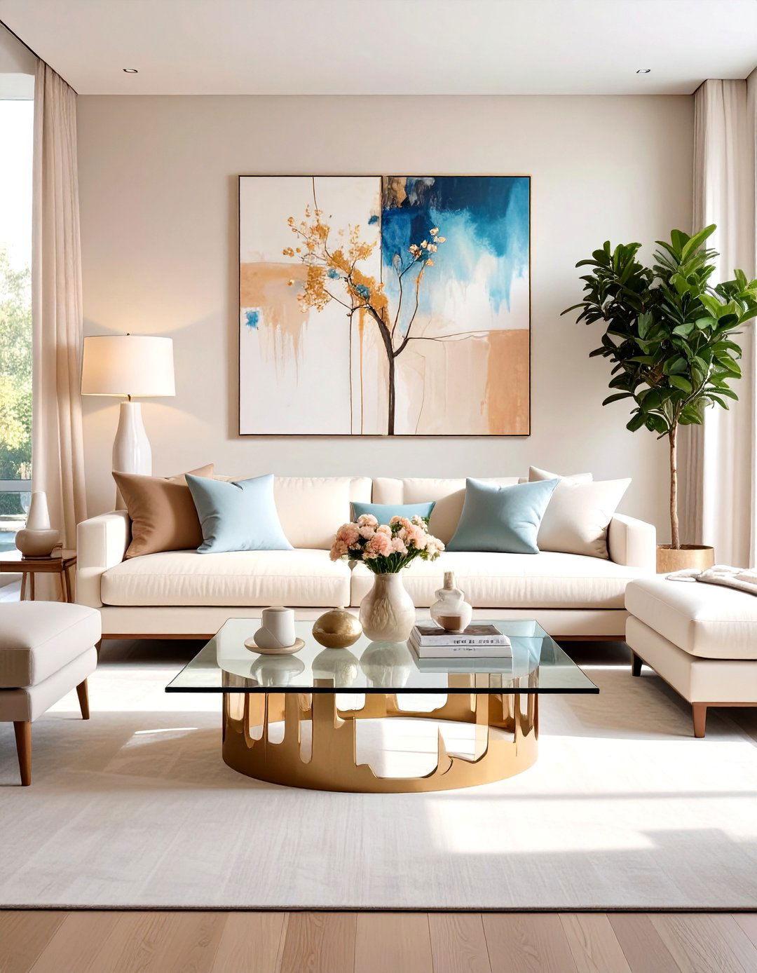 Magnolia Living Room with Contemporary Art Focus - 20 Magnolia Living Room Ideas