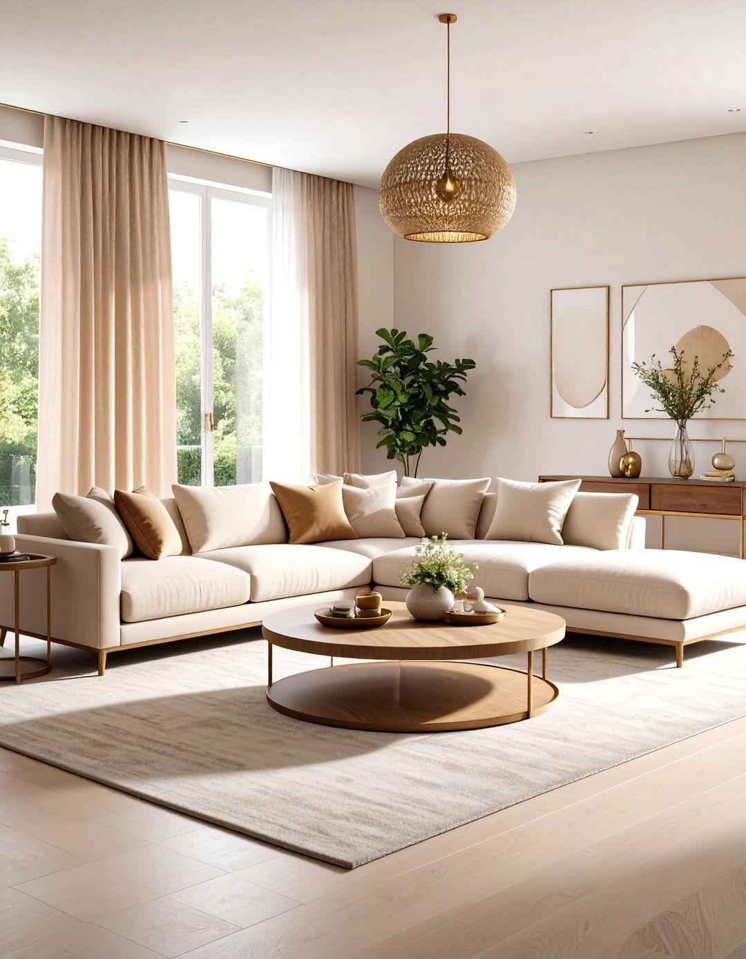 Magnolia Living Room with Curved Modern Sectional - 20 Magnolia Living Room Ideas