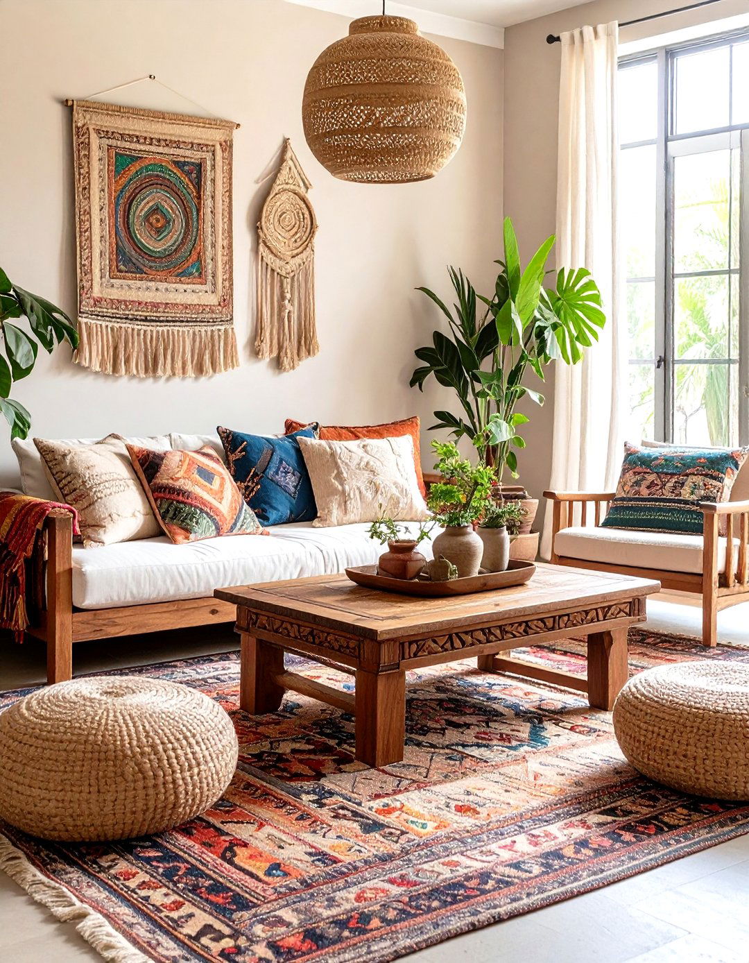 Magnolia Living Room with Global Fusion Elements - 20 Magnolia Living Room Ideas