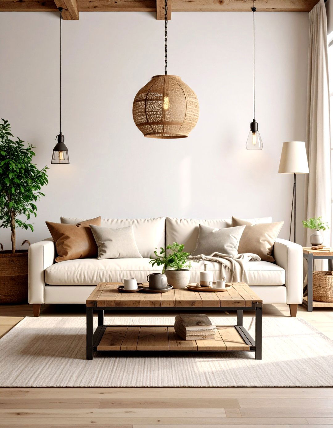 Magnolia Living Room with Industrial Chic Elements - 20 Magnolia Living Room Ideas