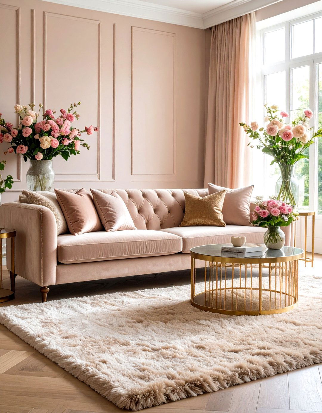 Magnolia Living Room with Luxurious Texture Play - 20 Magnolia Living Room Ideas