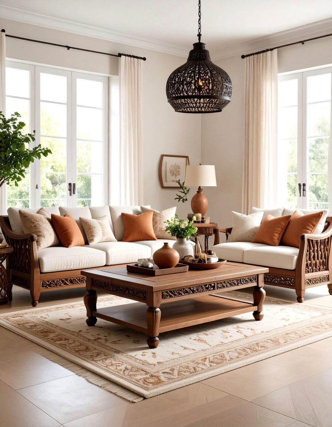 Magnolia Living Room with Mediterranean Warmth - 20 Magnolia Living Room Ideas