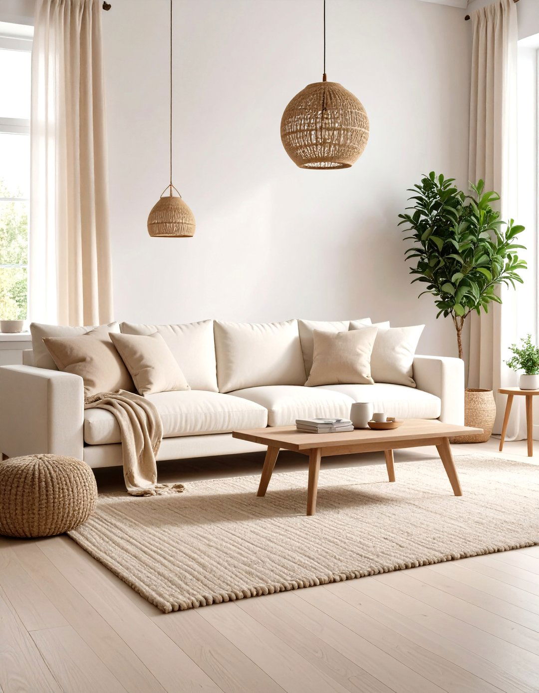 Magnolia Living Room with Monochromatic Cream Palette - 20 Magnolia Living Room Ideas