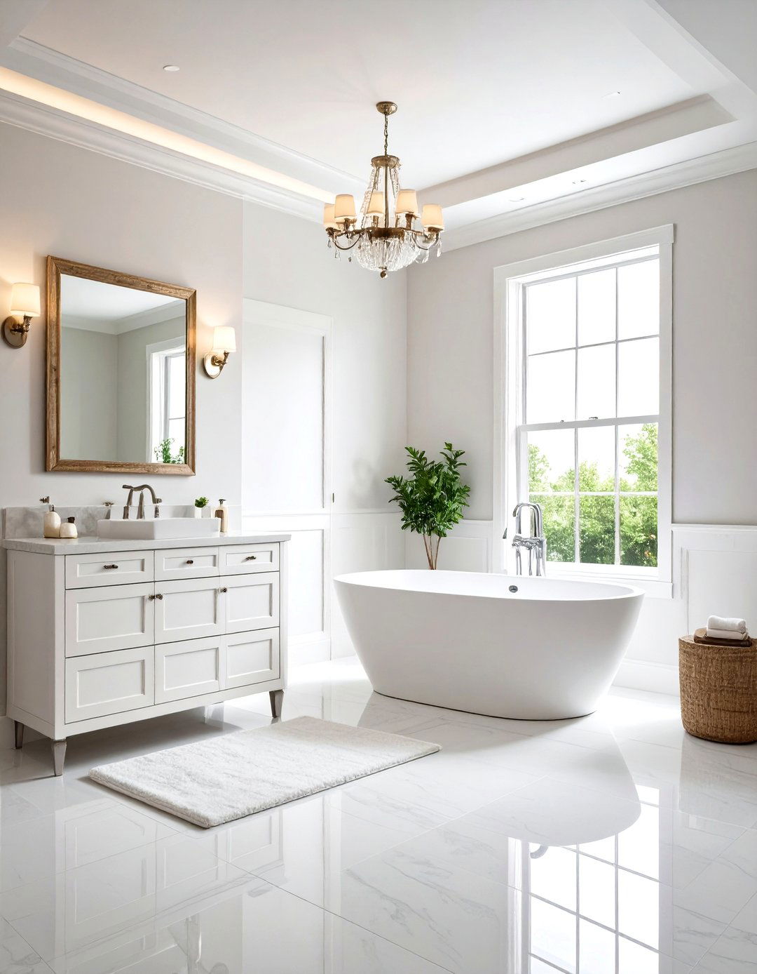 Maintain Pure White Simplicity - 20 Small White Bathroom Ideas