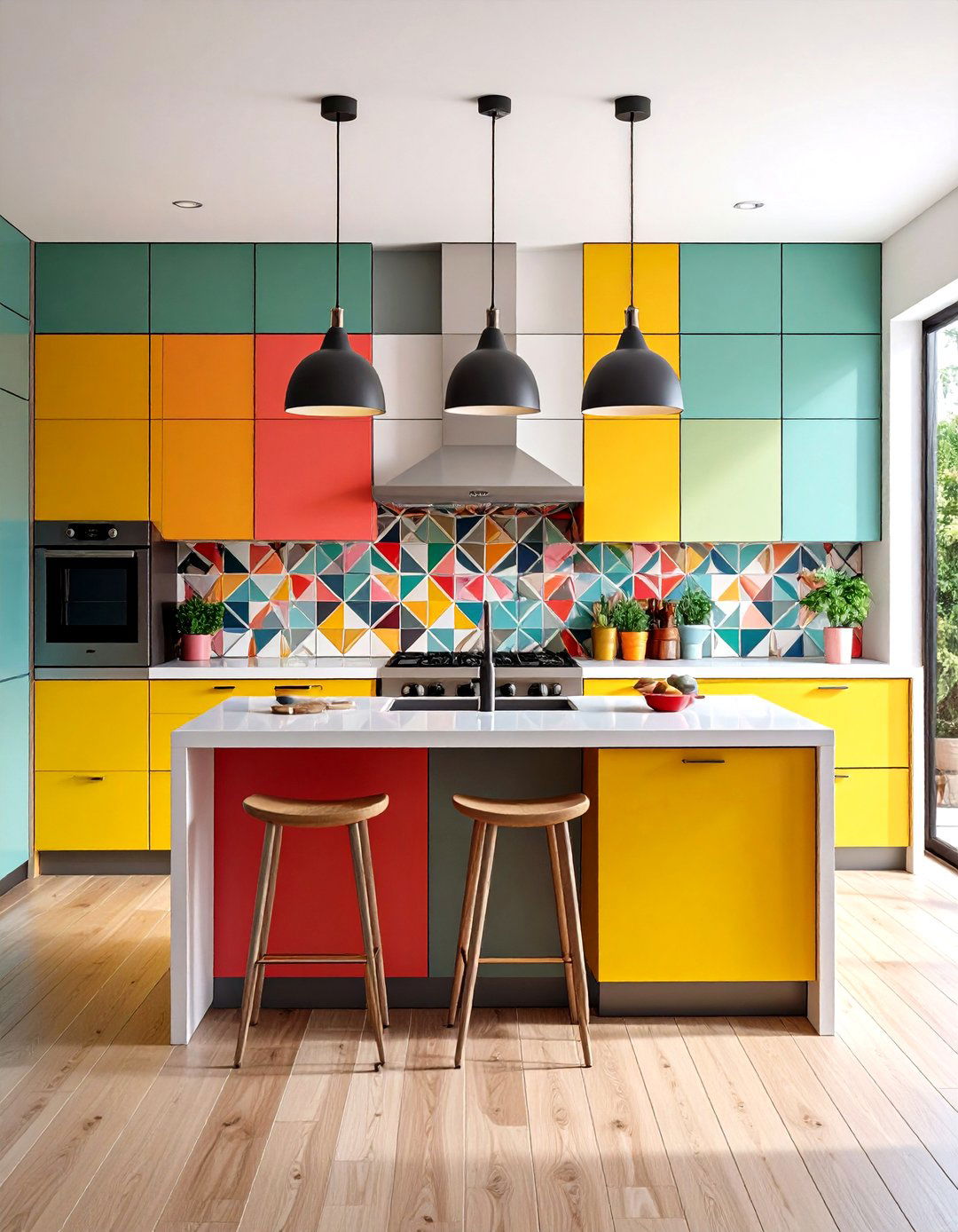Make a Statement with a Bold Backsplash - 20 U Shaped Kitchen Ideas