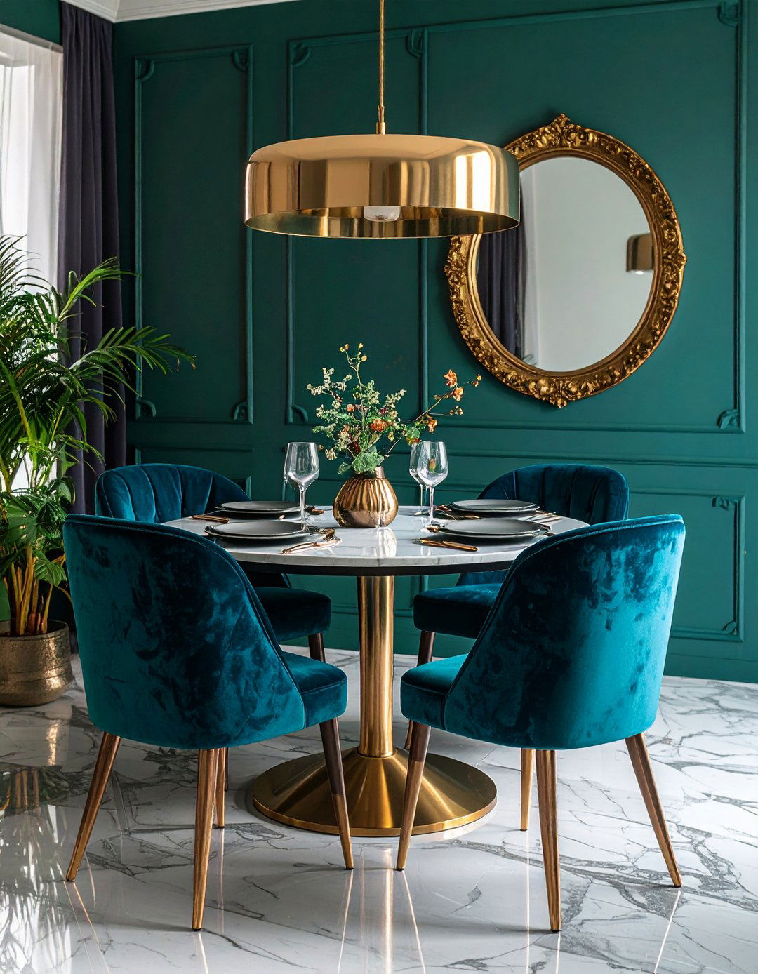 Malachite Green and Peacock Blue for Luxurious Contrast - 20 Blue and Green Color Combos for Decorating