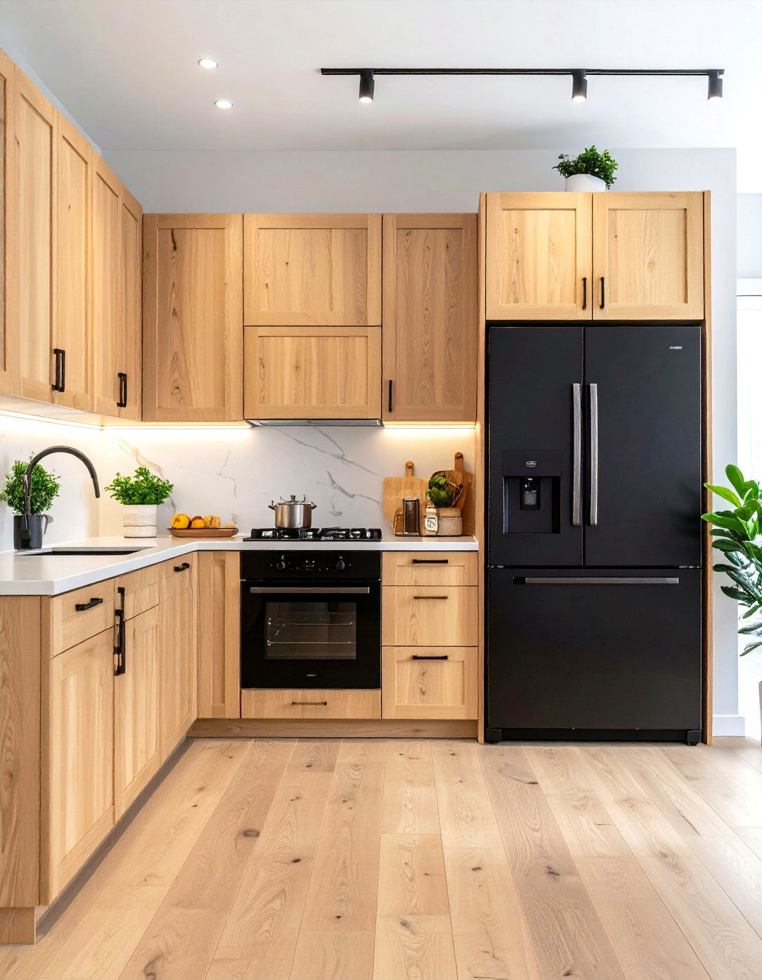 Maple Cabinet Consistency for Classic Kitchen Foundations - 20 What Color Cabinets Go With Black Appliances