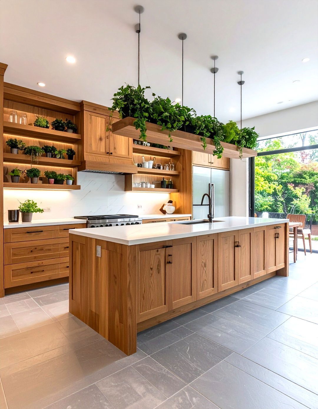 Maple Cabinets Blended with Open Shelving - 20 Maple Kitchen Cabinets Ideas